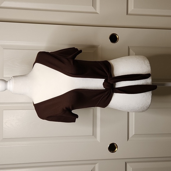 Xhilaration Women's Brown Open Front RayonBlend Short SleeveCardigan Wrap Size M - Picture 7 of 9